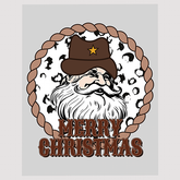 Merry Christmas Cowboy Santa Hat Ready To Press DTF Transfer